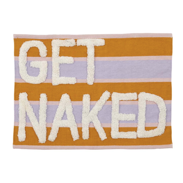 Bademåtte - Get naked - orange/lilla