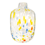 Glasvase i flotte farver med konfett til alle sommerens blomster - Lad vasen udgøre en smuk fremtræden plads i dit hjem. Fåes i flere varianter hos RAUMTRAUM.dk