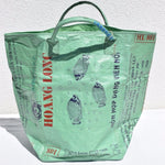 Upcyclet vasketøjs-& opbevaringspose - grøn