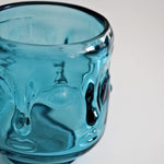 Fyrfadsstage i blåt glas