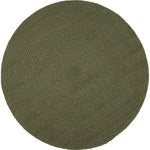 Håndvævet recycle tæppe MOON - mørkgrøn - diameter 90 cm