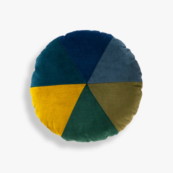 Rund pude i velour - Rainbow
