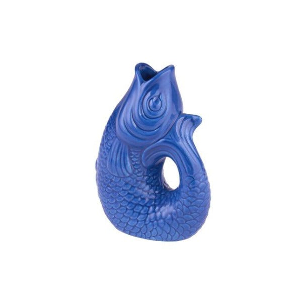 Lille vase i fed design og skøn blå farve